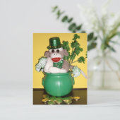 Ernie het St. Patrick van de Aap van de Sok Briefkaart (Staand voorkant)