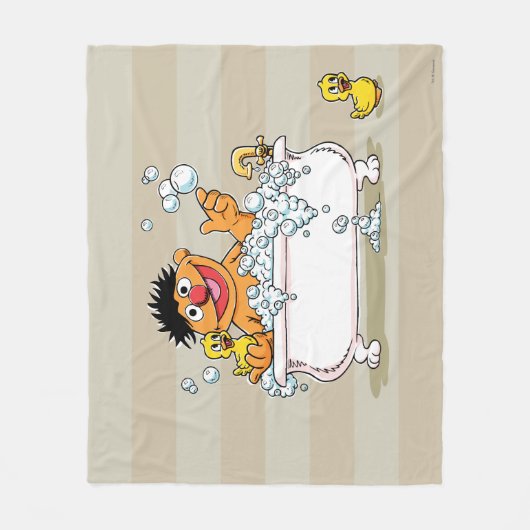 Ernie in Bathtub Fleece Deken (Voorkant)