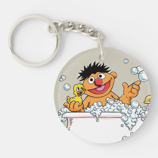 Ernie in Bathtub Sleutelhanger (Voorkant)