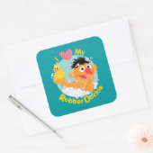 Ernie Loves Duckie Vierkante Sticker (Envelop)