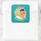 Ernie Loves Duckie Vierkante Sticker (Tas)