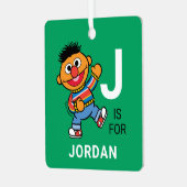 Ernie | Persoonlijke naam met foto Metalen Ornament (Voorkant links)