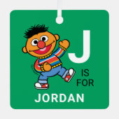 Ernie | Persoonlijke naam met foto Metalen Ornament (Voorkant)