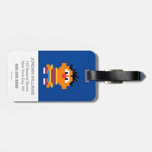 Ernie Pixel Art Bagagelabel (Achterkant horizontaal)