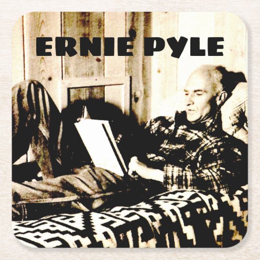 ERNIE PYLE AHTERBAAN NEW MEXICO KARTONNEN ONDERZETTERS (Voorkant)