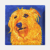 "Ernie" - Shaggy Hound Mix Magnet (Voorkant)