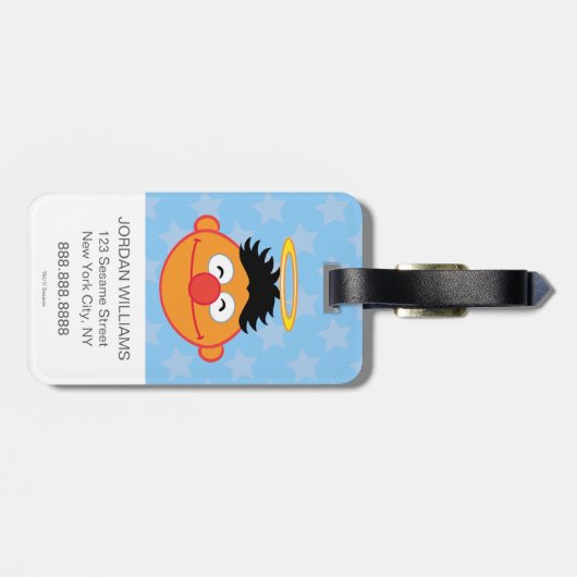 Ernie Smiling Face met Halo Bagagelabel (Achterkant horizontaal)