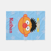 Ernie Smiling Face met Halo | Jouw namen toevoegen Fleece Deken (Voorkant (Horizontaal))
