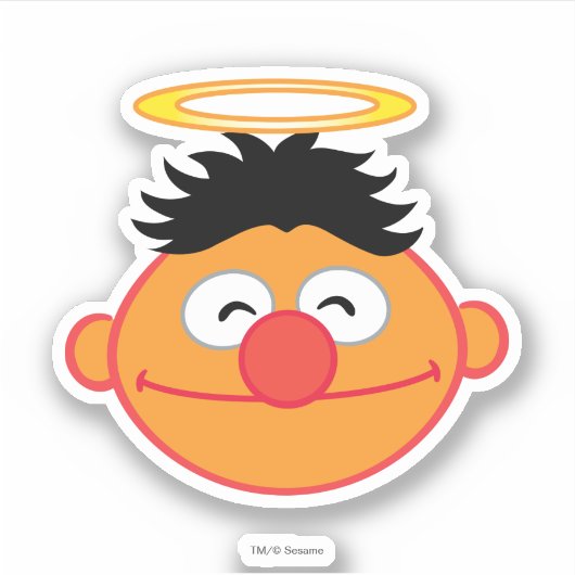 Ernie Smiling Face met Halo Sticker (Voorkant)