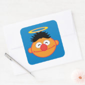 Ernie Smiling Face met Halo Vierkante Sticker (Envelop)