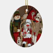 Ernie the Sock Monkey bezoekt Santa Round Ornament (Rechts)