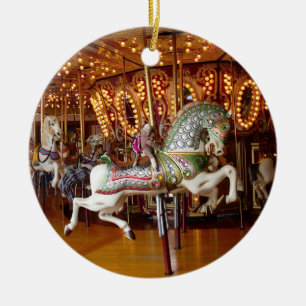 Ernie the Sock Monkey Carousel Round Ornament