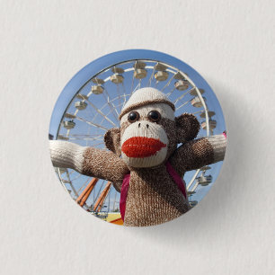 Ernie the Sock Monkey Ferris Wheel Pin Ronde Button 3,2 Cm