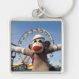 Ernie the Sock Monkey Ferris Wheel Sleutelhanger