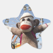 Ernie the Sock Monkey Star Sticker (Voorkant)