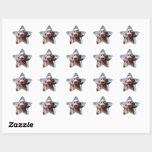 Ernie the Sock Monkey Star Sticker (Vel)