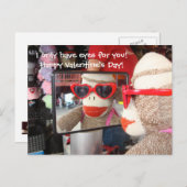 Ernie the Sock Monkey Valentine Postcard Feestdagenkaart (Voorkant / Achterkant)
