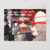 Ernie the Sock Monkey Valentine Postcard Feestdagenkaart (Voorkant)