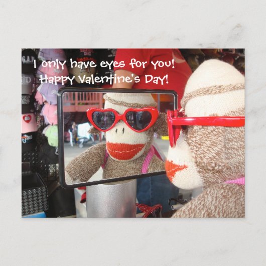 Ernie the Sock Monkey Valentine Postcard Feestdagenkaart (Voorkant)