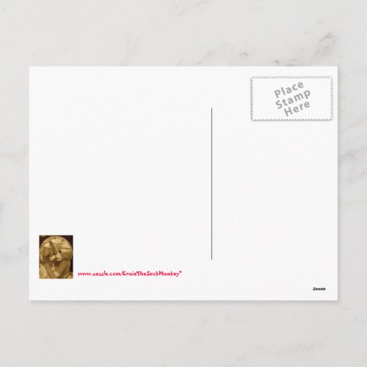 Ernie the Sock Monkey Valentine's Day Postcard Feestdagenkaart (Achterkant)