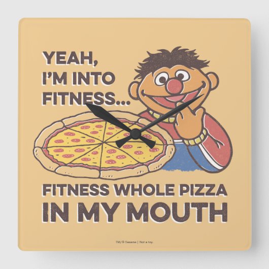 ErnieJa, ik ben in Fitness Vierkante Klok (Voorkant)
