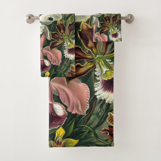 Ernst Haeckel Art Print: Orchidae Oncidiums, tulpe Bad Handdoek (Insitu)