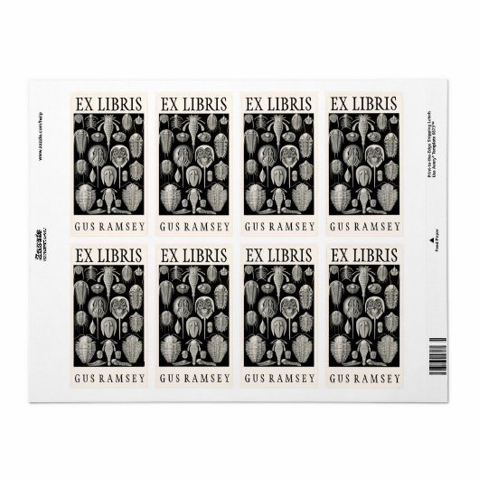 Ernst Haeckel Aspidonia Bookplate Etiket (Full Sheet)