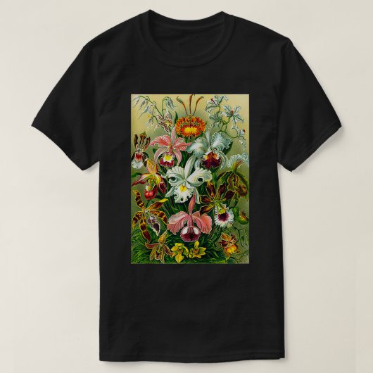 Ernst Haeckel  Biologisch Botanisch Orchidee T-shirt (Design voorkant)