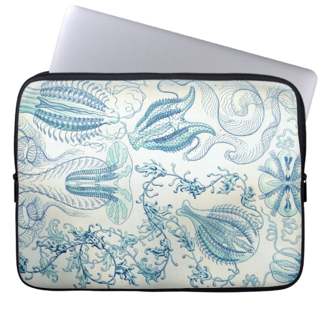 Ernst Haeckel Ctenophorae Jellyfish Laptop Sleeve (Voorkant)