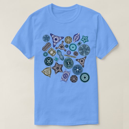 Ernst Haeckel Diatoms Tossed in Zee Hues T-shirt (Design voorkant)