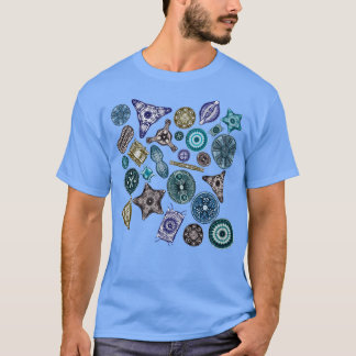 Ernst Haeckel Diatoms Tossed in Zee Hues T-shirt