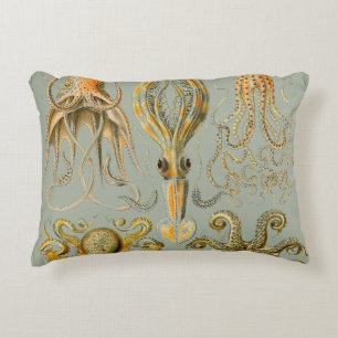 Ernst Haeckel Gamochonia print Octopus & Squid Art Accent Kussen