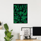  Ernst Haeckel Green & Black Poster Print (Thuiskantoor)
