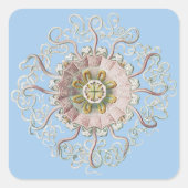 Ernst Haeckel  kwal Marine Life Vierkante Sticker (Voorkant)