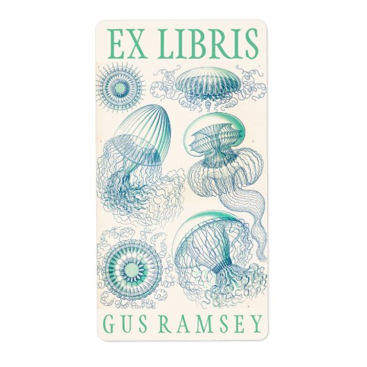 Ernst Haeckel Leptomedusa Boekplaten Etiket (Voorkant)