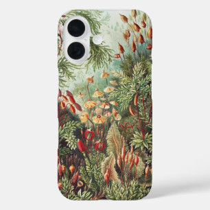 Ernst Haeckel Mos Natuurprint Donkere Academica iPhone 16 Hoesje
