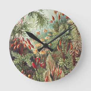 Ernst Haeckel Mos Natuurprint Donkere Academica Ronde Klok