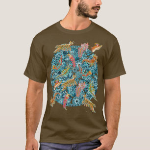 Ernst Haeckel Nudibranch Zee Slugs over Cerulean S T-shirt