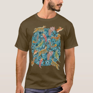 Ernst Haeckel Nudibranch Zee Slugs over Cerulean S T-shirt