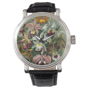 Ernst Haeckel Orchideeën, Vintage Regenwoud Bloeme Horloge