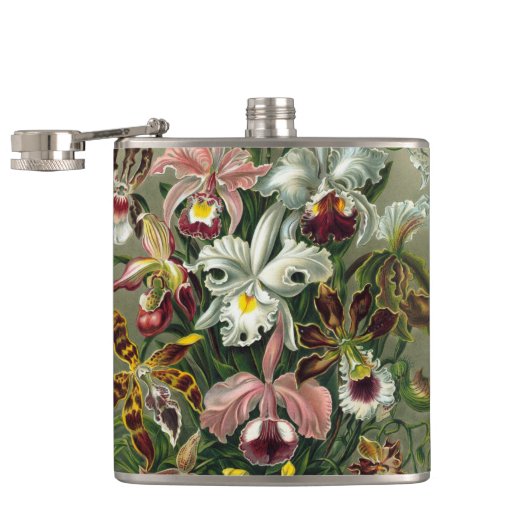 Ernst Haeckel Orchids,  regenwoudbloemen Heupfles (Geopend)