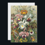 Ernst Haeckel Orchids,  regenwoudbloemen Kaart<br><div class="desc">Eenvoudig te personaliseren,  klik gewoon op de knop "aanpassen" en gebruik de ontwerptools om een unieke uitnodiging of aankondiging te creëer.  illustratie floraal botanisch ontwerp van Ernst Haeckel. Een boeket van prachtige tropische orchideeënbloemen uit de regenwouden oerwouden. De bekende exotische planten zijn Cymbidiums,  Oncidiums,  Odontoglossums,  Cattleyas.</div>