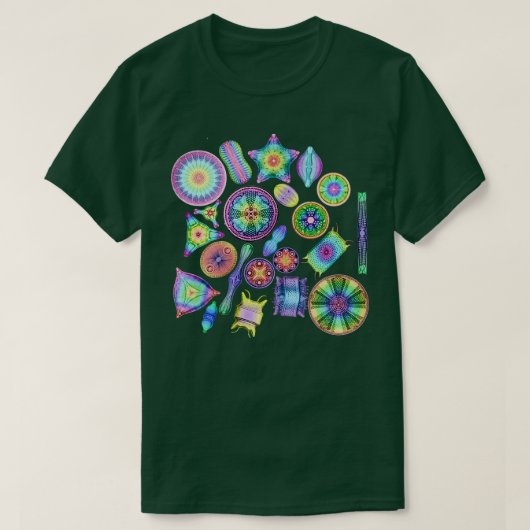 Ernst Haeckel Rainbow Diatoms Tossed T-shirt (Design voorkant)