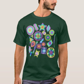 Ernst Haeckel Rainbow Diatoms Tossed T-shirt