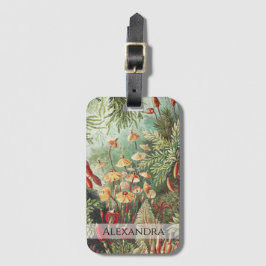 Ernst Haeckel Retro Mushroom Bagagelabel