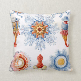 Ernst Haeckel Siphonophorae jellyfish bluefles! Kussen
