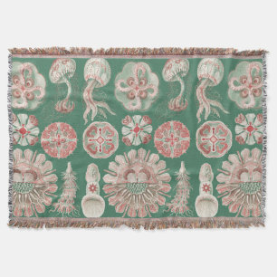 Ernst Haeckel Zeeleven Roze Kwallen Groene Poster Deken