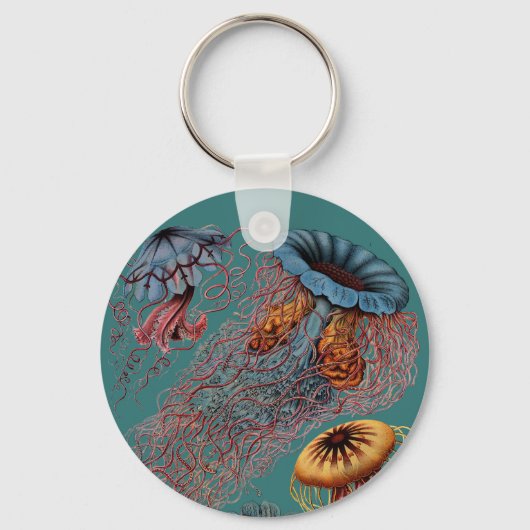 Ernst Haeckel's Disco Medusae Sleutelhanger (Voorkant)