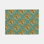 Ernst Haeckel's Octopus Fleece Deken (Voorkant (Horizontaal))