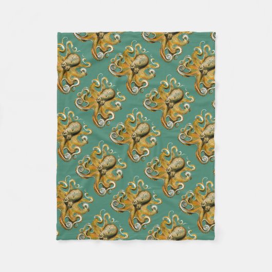 Ernst Haeckel's Octopus Fleece Deken (Voorkant)